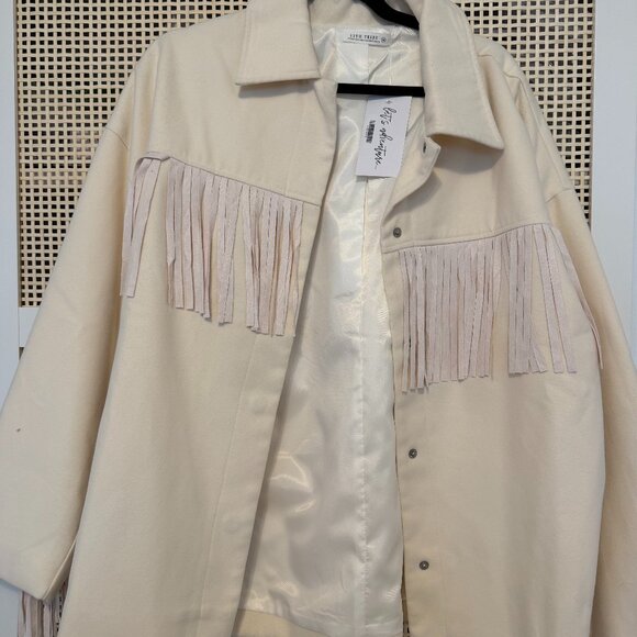 12th Tribe Cream Fringe Jacket (NEW) - Picture 3 of 3